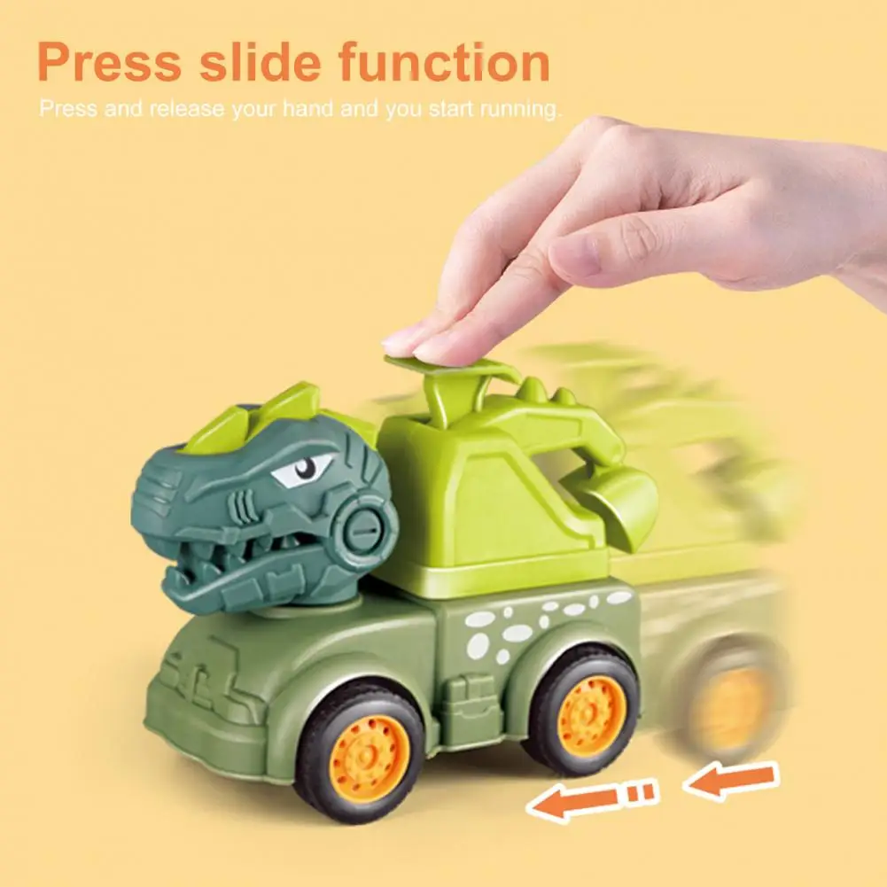 

Car Toy Press Dinosaur Assembly Inertia Pull Back Dump Vehicle Animal Tyrannosaurus Excavator Mixer Cheap Toys for kids