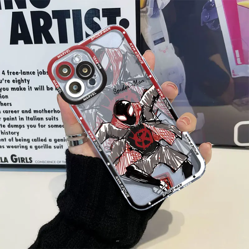 Прозрачный силиконовый чехол из ТПУ для телефона с героями мультфильмов Marvel