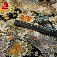 japanese style handmade diy embroidery flowers and birds national fashion element fabric western array brocade crane