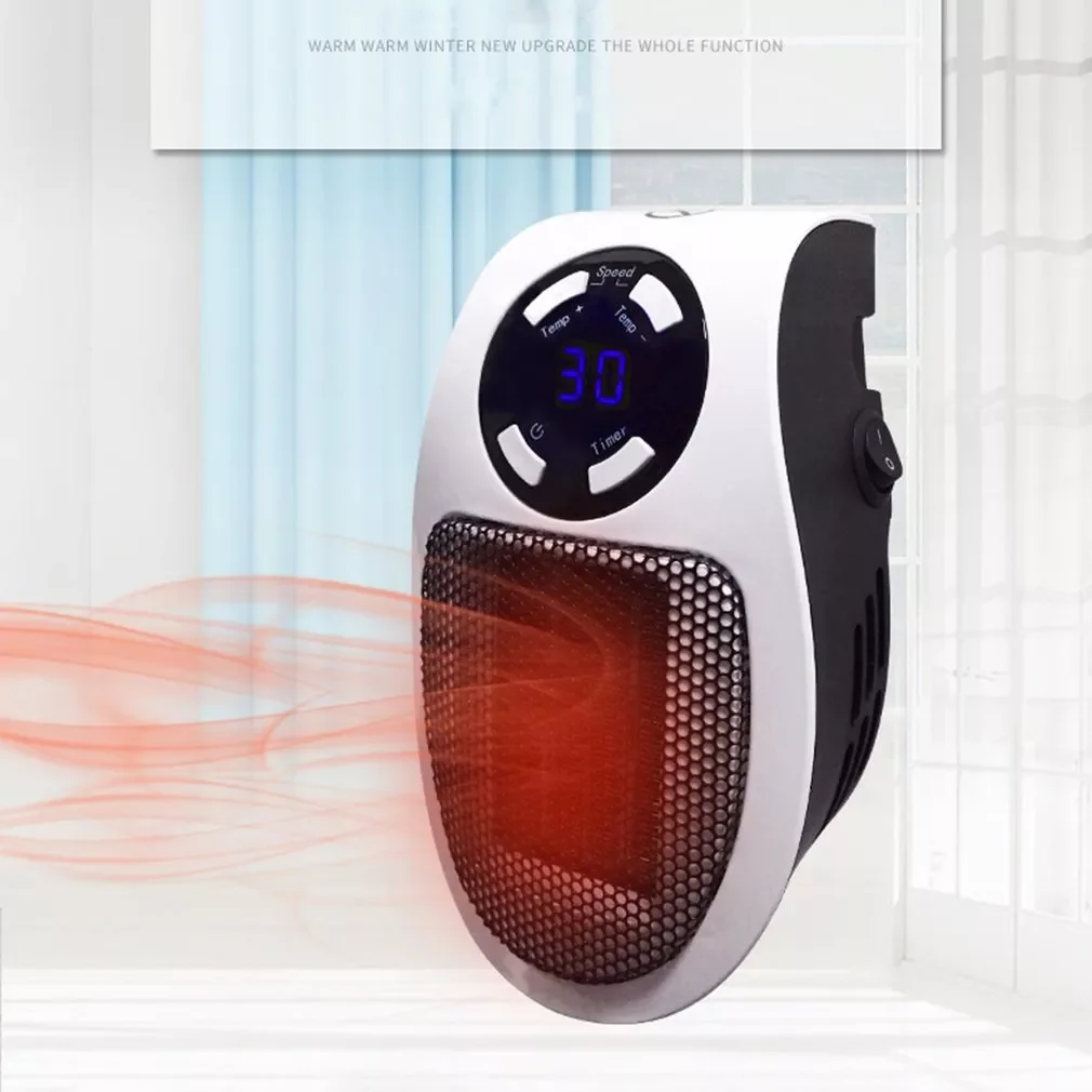 

110-220V Mini Fan Heater Portable Electric Space Heater Home Office Desktop Wall Heating Stove Radiator Quick Heat Thermostat