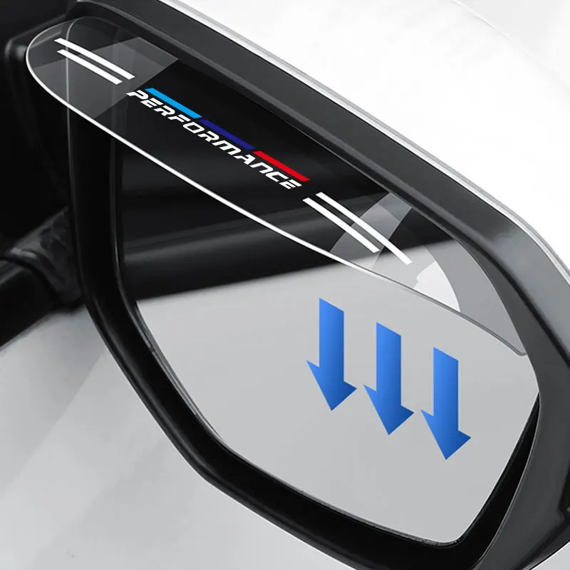 

2Pcs Rearview Mirror Rain Shade Rainproof Blades For BMW Performance Flexible PVC Car Back Mirror Eyebrow Rain Cover Accessories