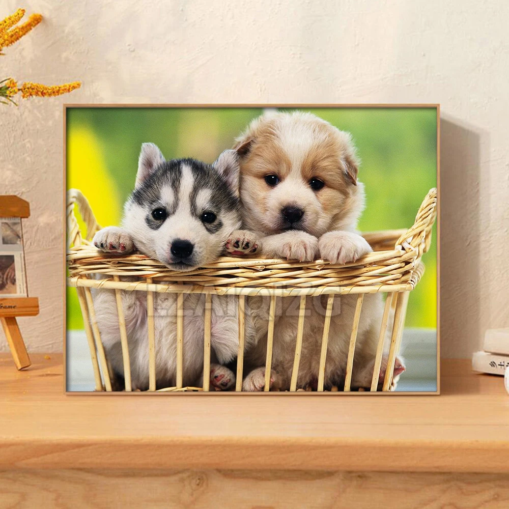 Алмазная картина LZAIQIZG 5D сделай сам с изображением милого щенка