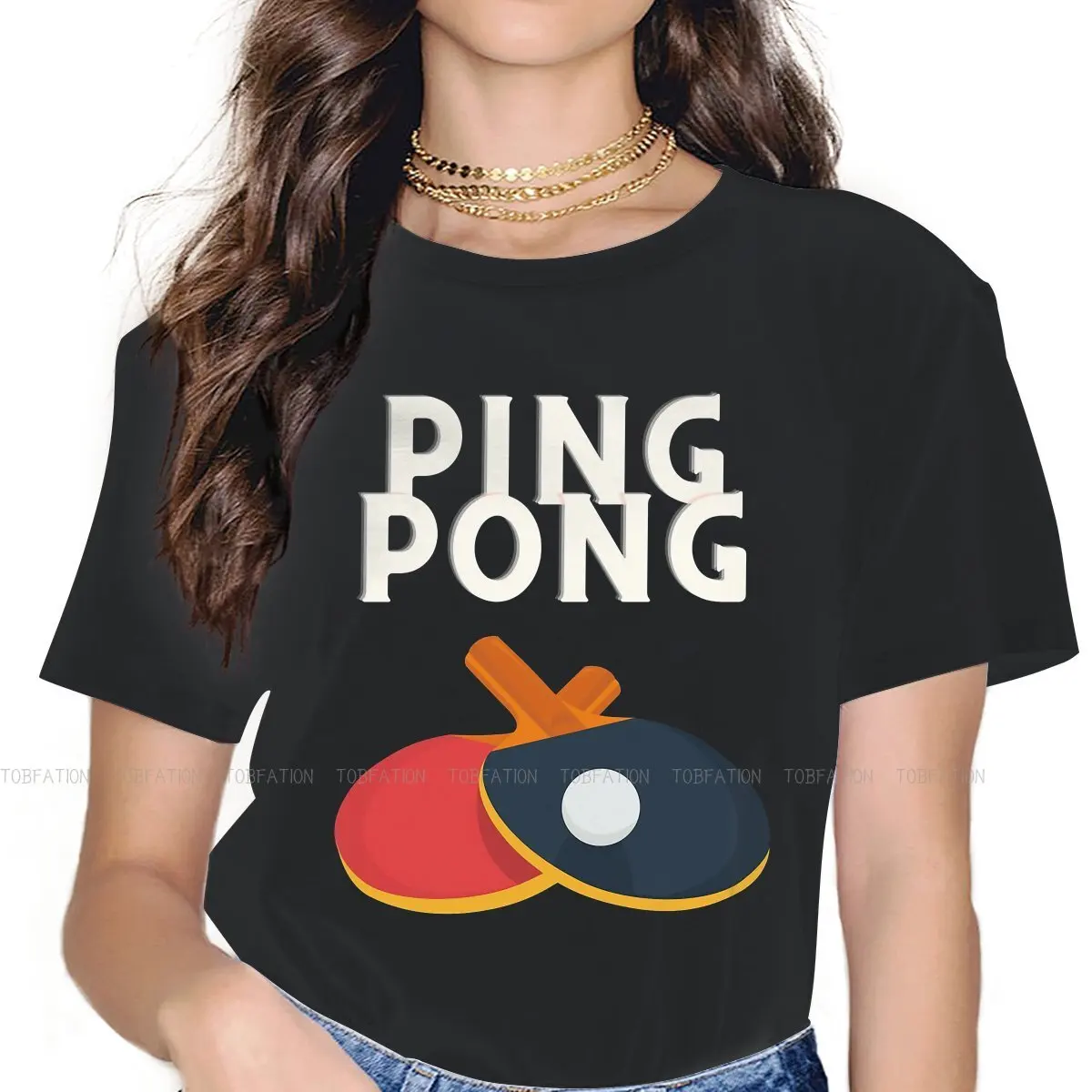 

Ping-Pong Table Tennis Sports Lover Gift TShirt for Woman Girl Pingpong Image 4XL Summer Tee T Shirt High Quality Fluffy