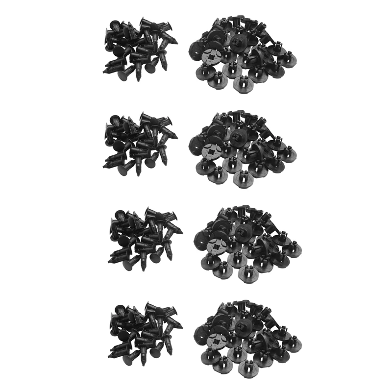 

120 Pieces Plastic Parts 8 mm Black Hole Bumper Rivet Clip Closure