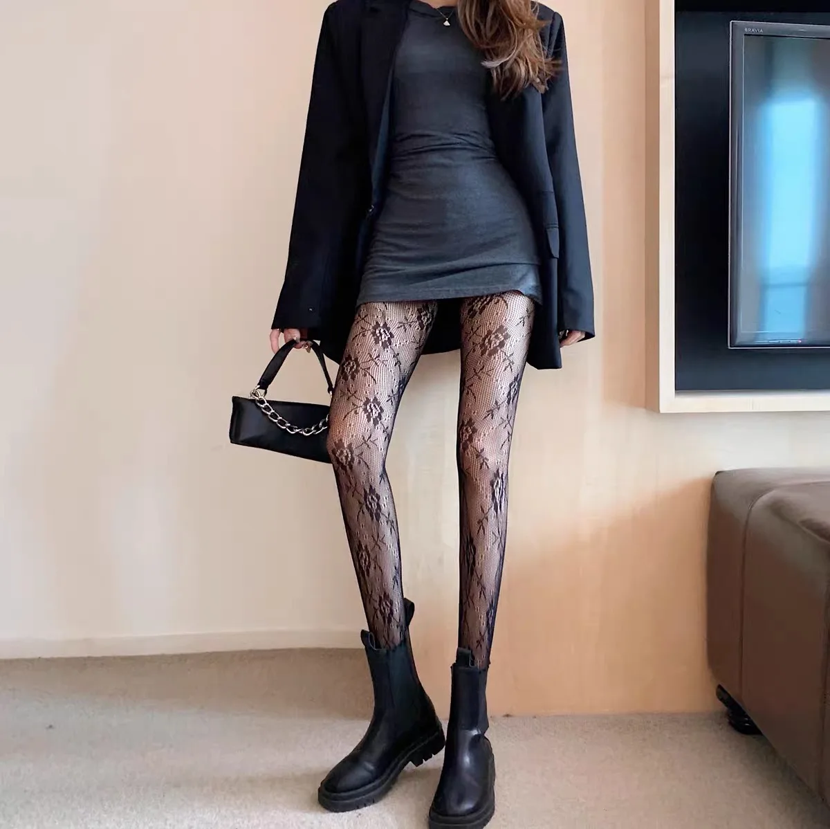 

Hot Selling Sexy Women's Long Fishnet Body Stockings Fish Net Pantyhose Mesh Nylon Tights Lingerie Skin Thigh High Waist Hosiery