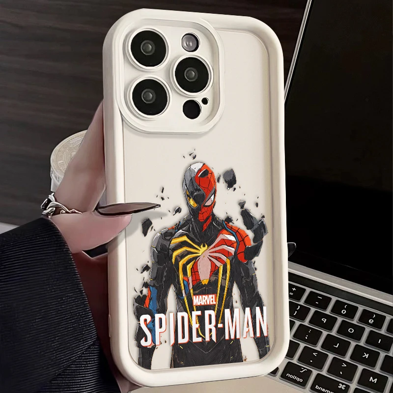 Чехол для телефона с изображением героев Marvel Человек-паук iPhone 15 14 13 12 11 Pro Max XS X XR 7 8