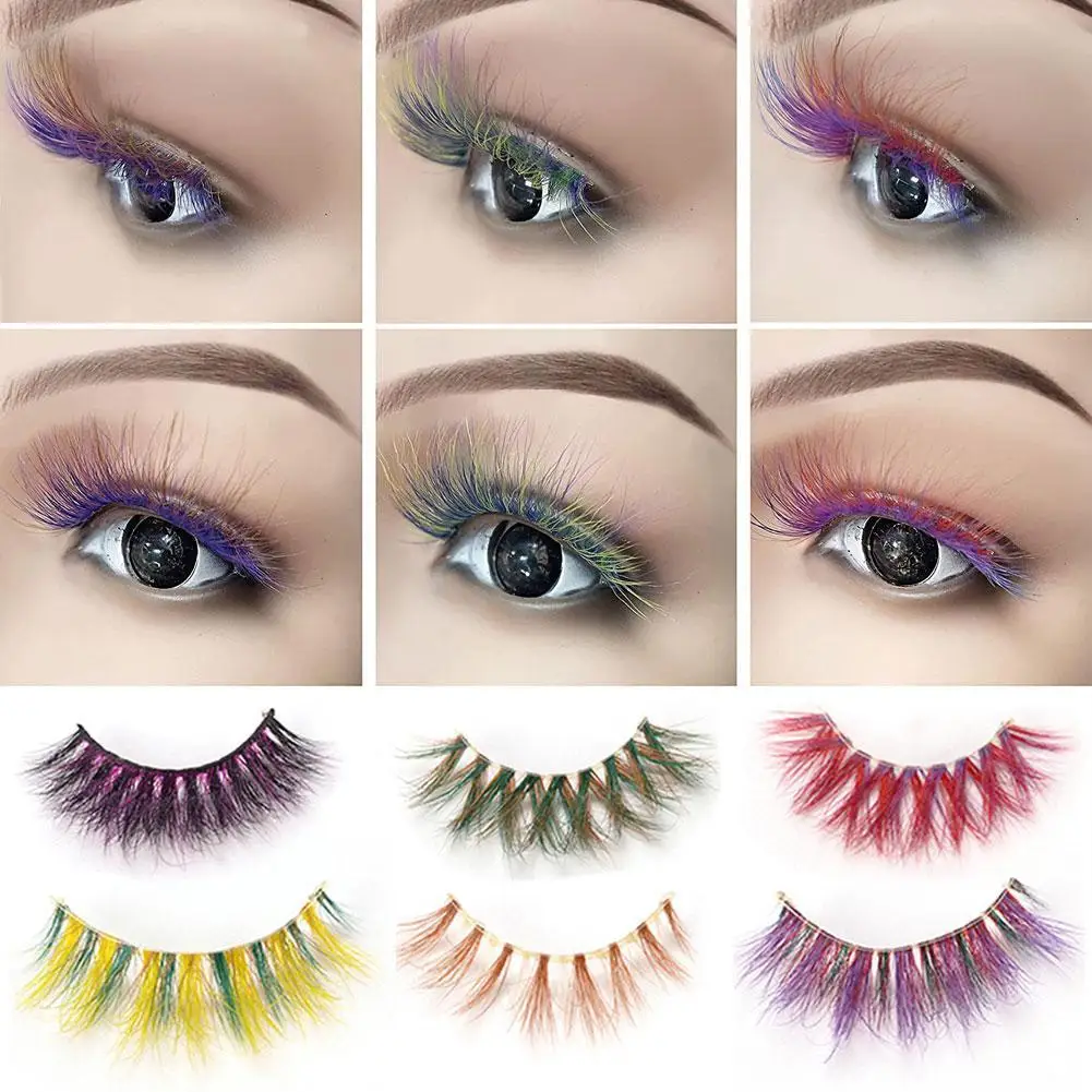 

3D Mink Fake Lashes Brown Thick Long False Eyelashes Fluffy Eyelash Makeup Extension Faux Diy Individual Make Up Accessories