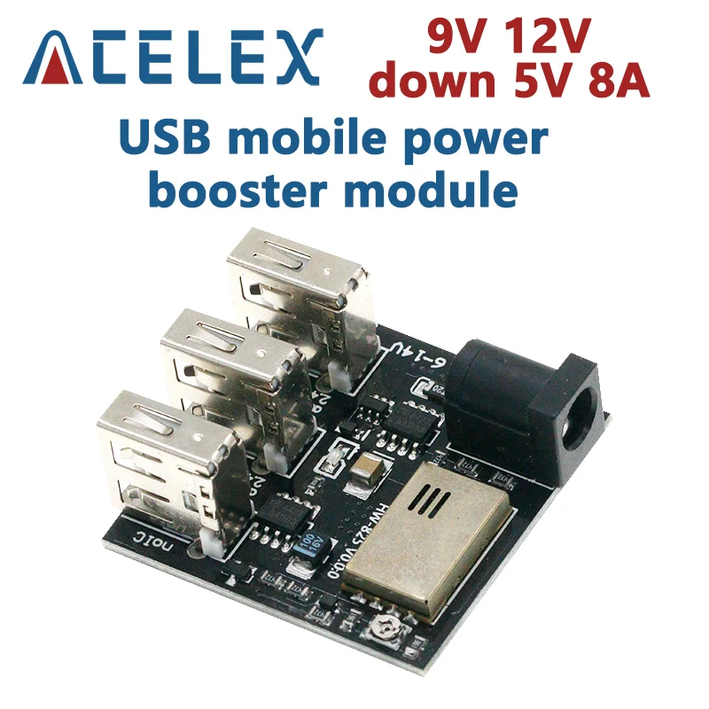 DC-DC 9V/12V To 5V 8A понижающий блок питания 3 USB мини-модуля зарядки преобразователь для