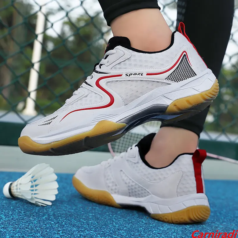 

Unisex Professional Athletic Training Badminton Shoes Women Anti-slippery Shock-absorbant Sneakers Men Breathable Tennis Shoe