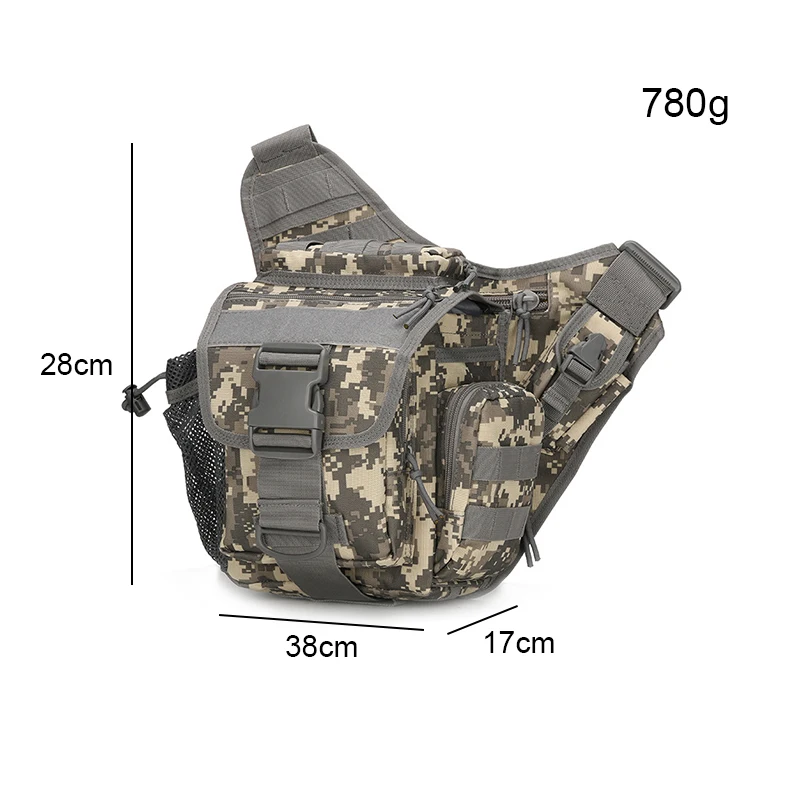 Camouflage Cycling Tactical Chest Bag Mens Fanny Pack Crossbody Running Bum Bag Camping Hiking Running Bum Pouch Waist Bag