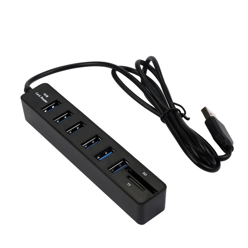 

USB HUB USB Splitter 6-Port HUB USB 2.0 HUB+SD +TF Card Multi-Function Card Reader For Mac Pro/Mini Imac Ps4 Surface Pro