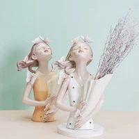 artificial flower vase decorated vases butterfly girl figurines ornaments for living room decoration interior for home