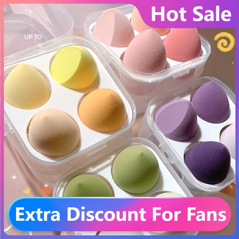 

2022 горячая распродажа 4 шт. новая тыква в форме капли воды, красота, искусственное яйцо для макияжа, подушка, косметическая губка, набор инстр...