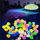 100 шт300 шт 14 мм садовый декор светящиеся камни светящаяся в темноте декоративная галька открытый Аквариум Украшение Галька Камни