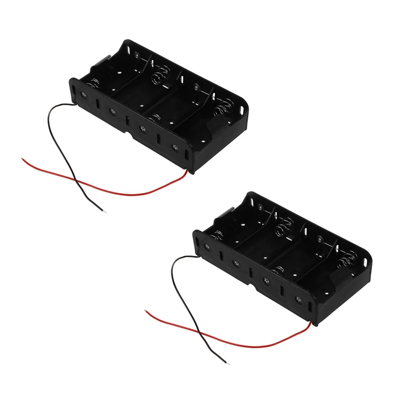 

2X Spring Clip Black 4 X 1.5V D Size Battery Batteries Holder Case