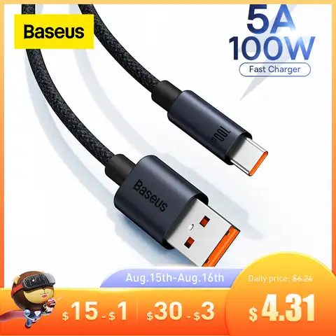 Baseus 6A USB Type C кабель для Huawei P50 P40 Pro Honor Super Charge 66 Вт/100 Вт Быстрая зарядка USB C зарядное устройство кабель для передачи данных Шнур
