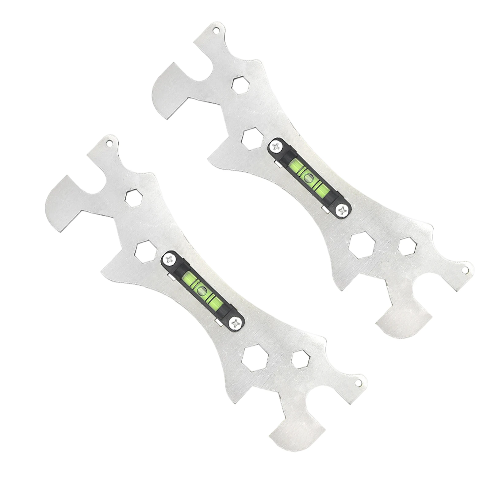 

2pcs Home Stainless Steel With Bubble Shower Wrench Lightweight Self Leveling For Hex Screws Curved L Repair Portable Thickened