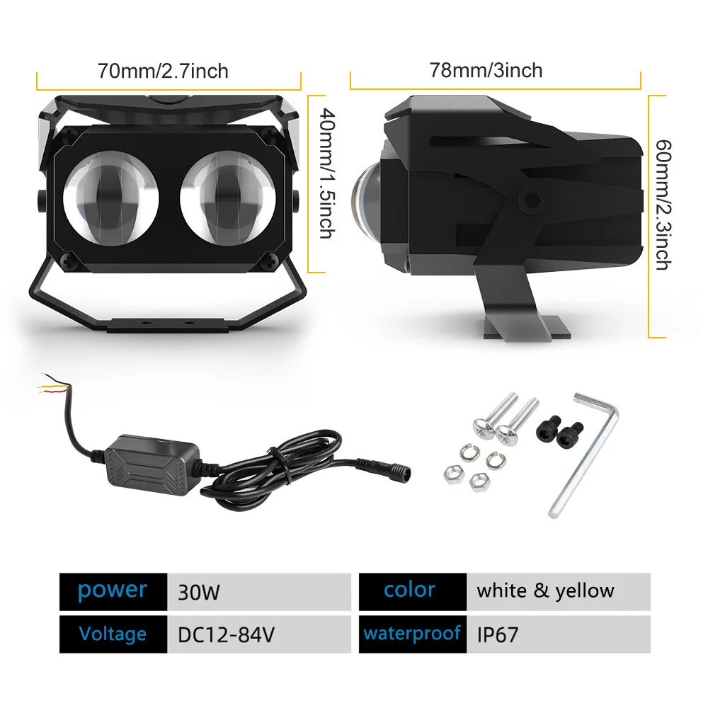 Цена Универсальные автомобильные фары, 2 шт., 12 В, 4 светодиода