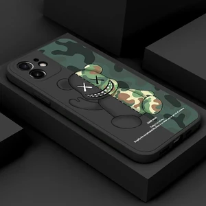 fashion side gloomy cool bear phone case for apple iphone 11 12 13 pro 12 13 mini x xr xs max 5 6 6s 7 8 plus luxury cover coque free global shipping