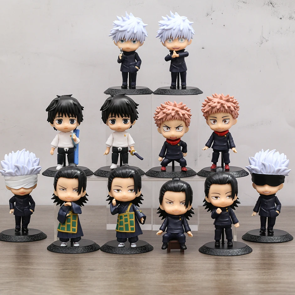 

Jujutsu Kaisen 0 Itadori Yuji Okkotsu Yuta Geto Suguru Satoru Gojo Q Ver PVC Figures Desktop Decoration Toys 12pcs/set