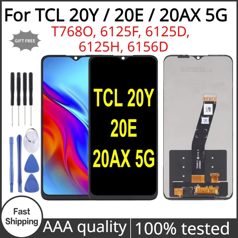 6 52 &quotIPS для TCL 20E 20Y 20AX 5G T768O 6125F 6125D 6125H 6156D ЖК-дисплей с цифровым преобразователем