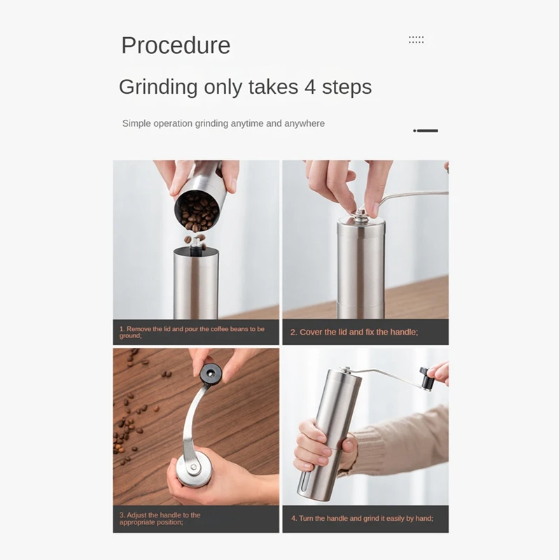 1 шт. ручная кофемолка мини ручные кофемолки для перца из нержавеющей стали