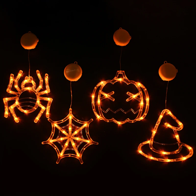 Украшение на Хэллоуин светодиодная лампа присоске Подвесная в виде тыквы паука