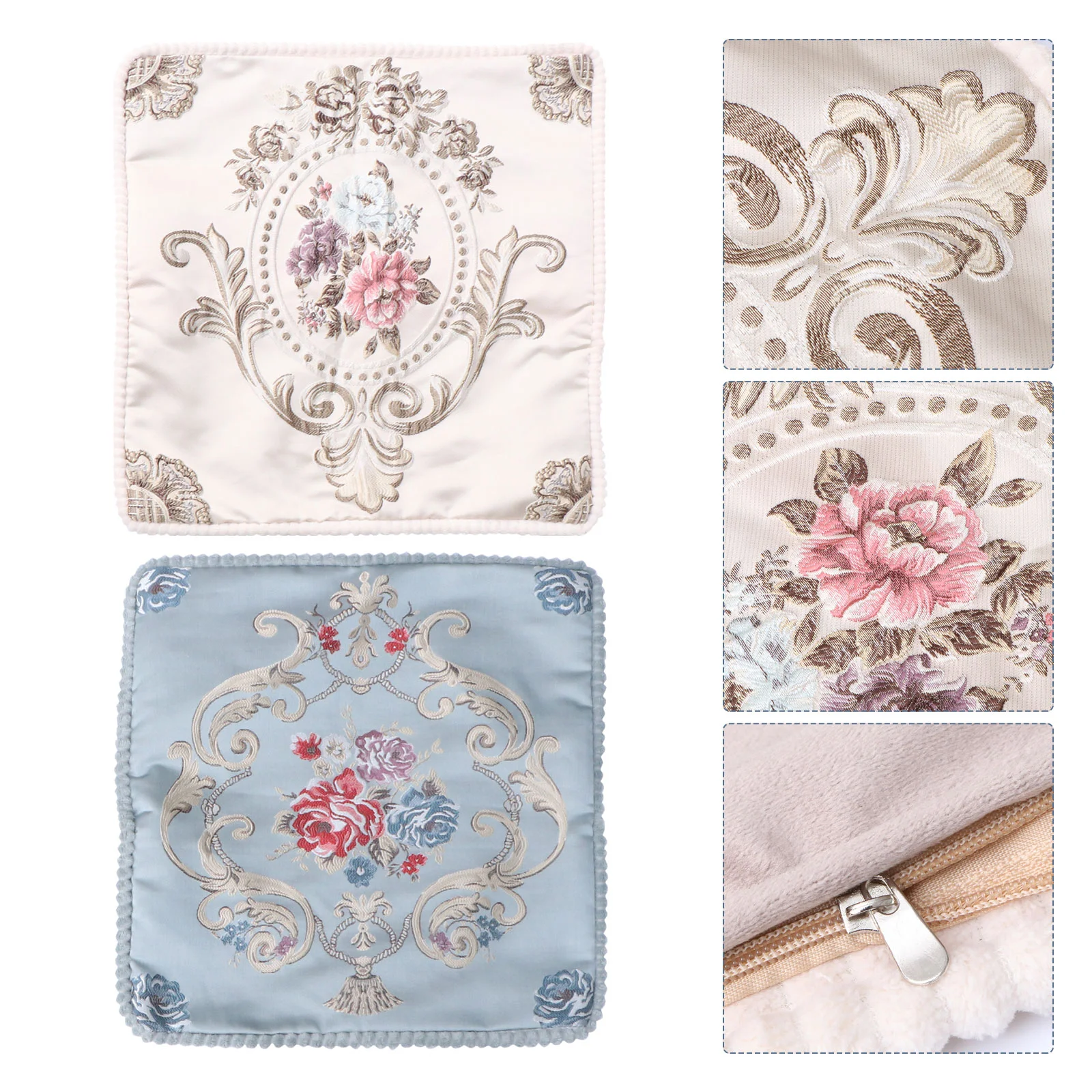 

2pcs Flower Pattern Pillowcase Sofa Cushion Cover Throw Pillow Cover(Blue Beige)