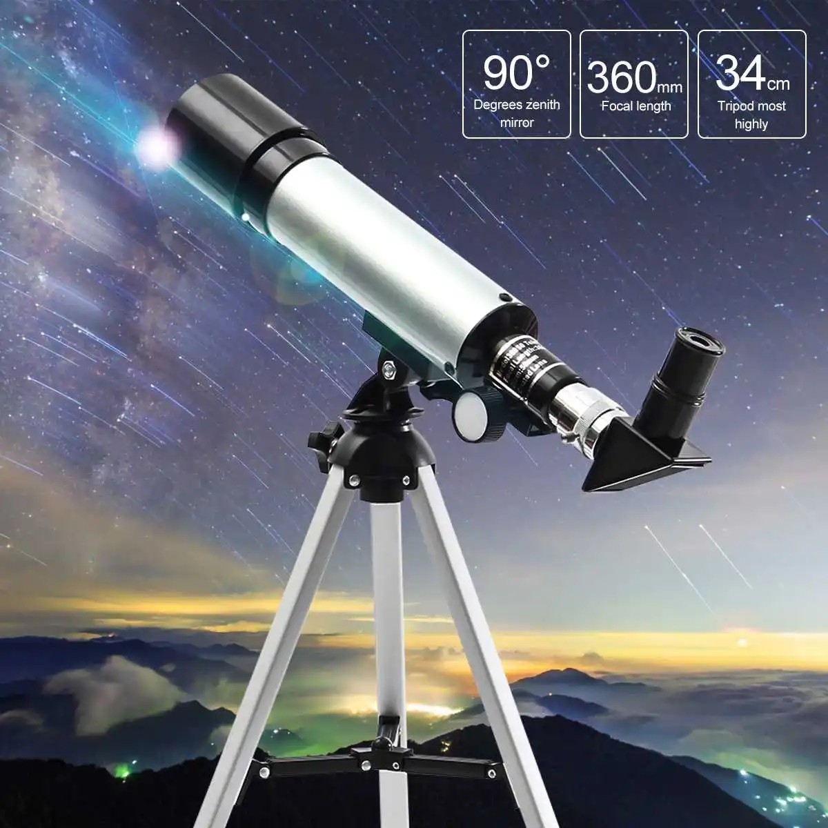 

Professional Astronomical Telescope F36050M Outdoor Monocular Zoom Telescope Spotting Scope With Tripod for Watching Moon Stars