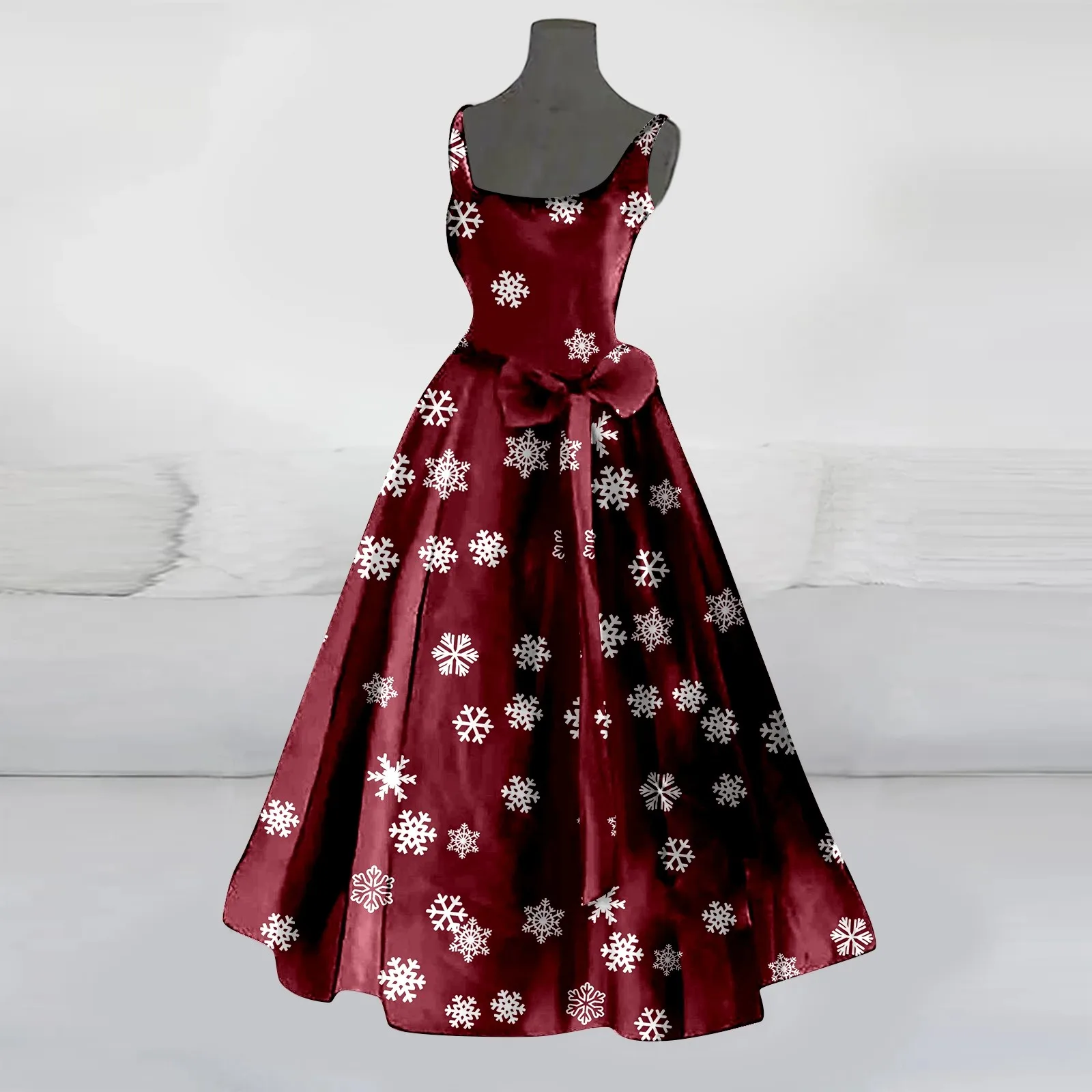 Женское винтажное вечернее платье без рукавов с высокой талией и бантом Y2k