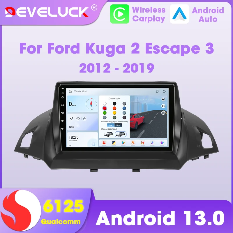 Автомобильное радио для Ford C-MAX Kuga 2 Escape 3 2012-2019 Carplay Android автоматический экран