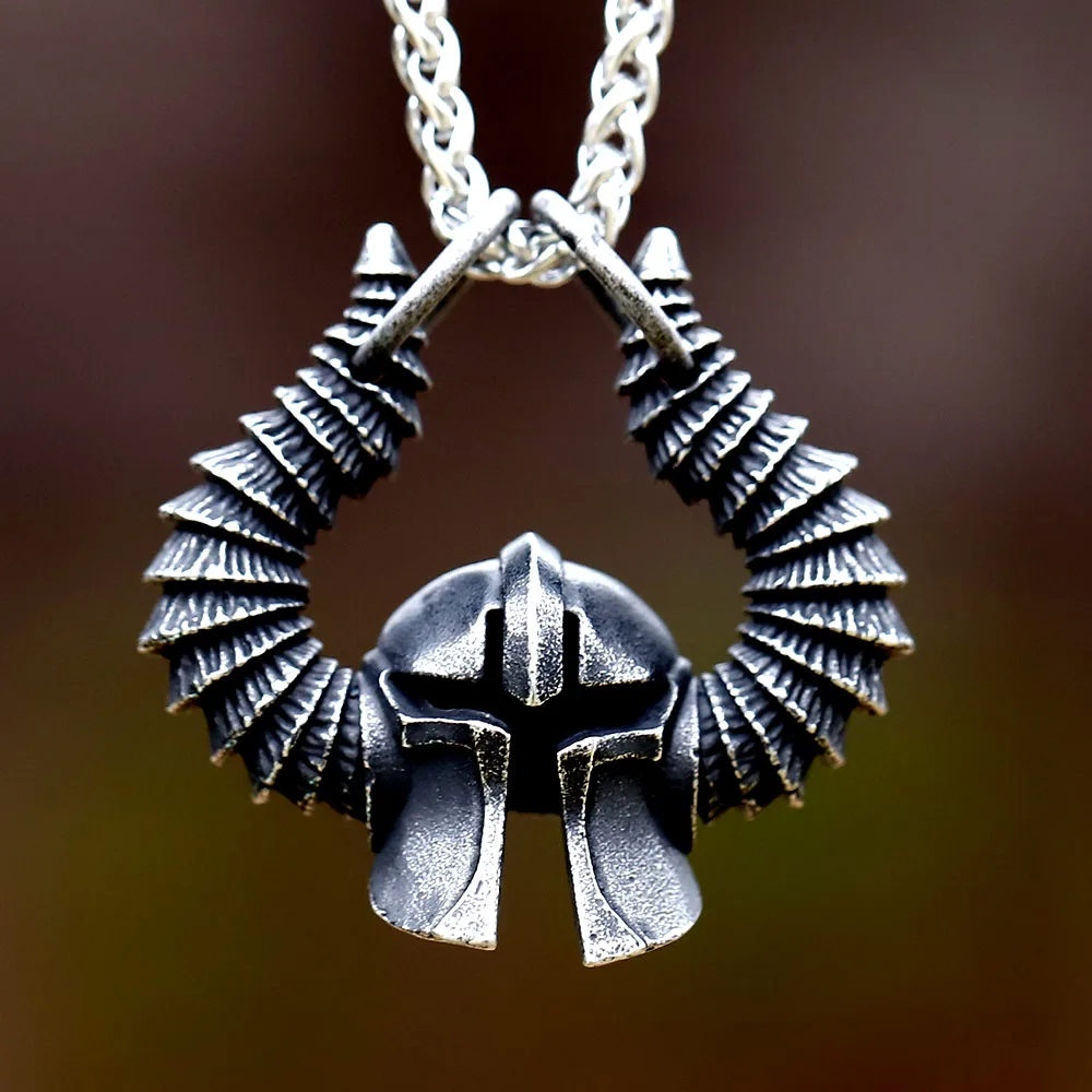 

2023 new 3D Ancient black Pendant Biker Punk Collection Viking Mask Neckalce For Man Jewelry for hip hop gift free shipping