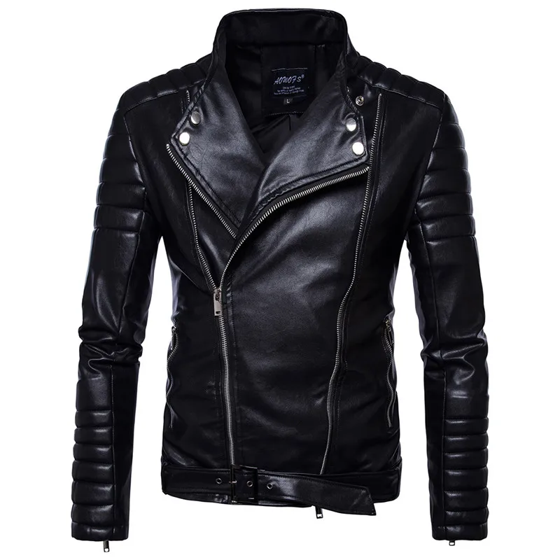 Punk Style Jackets Multi Zipper Man Pleated Sleeves Motorcycle Fashion Winter Men Coats Men's Coat Male Luxury Brand Overcoat