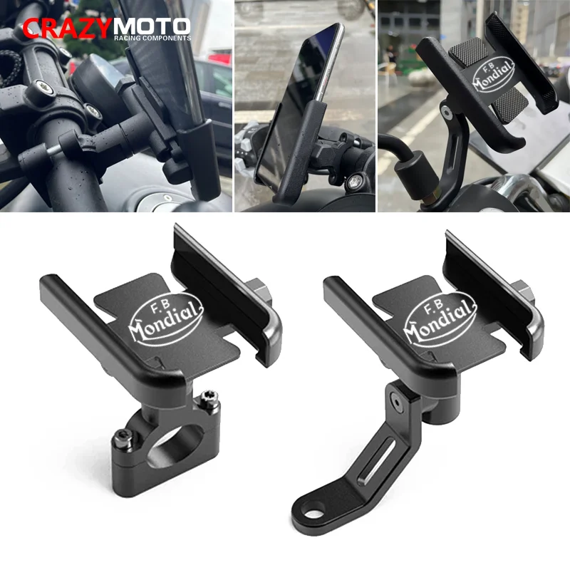 

For FB Mondial Flat Track HPS 125 300 Hipster Imola SMT SMX 125 Enduro Motard Handlebar Mobile Phone Holder GPS Stand Bracket