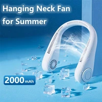 portable handing neck fan mini fans 3 speed for summer sports 2000mah usb rechargeable air conditioning neckband mute fs165