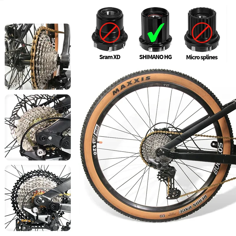 BUCKLOS MTB kaseta do roweru szosowego 8/9/10/11/12 prędkości koło zamachowe 11-52T zębatka wolnego koła dla Shimano HG struktura części