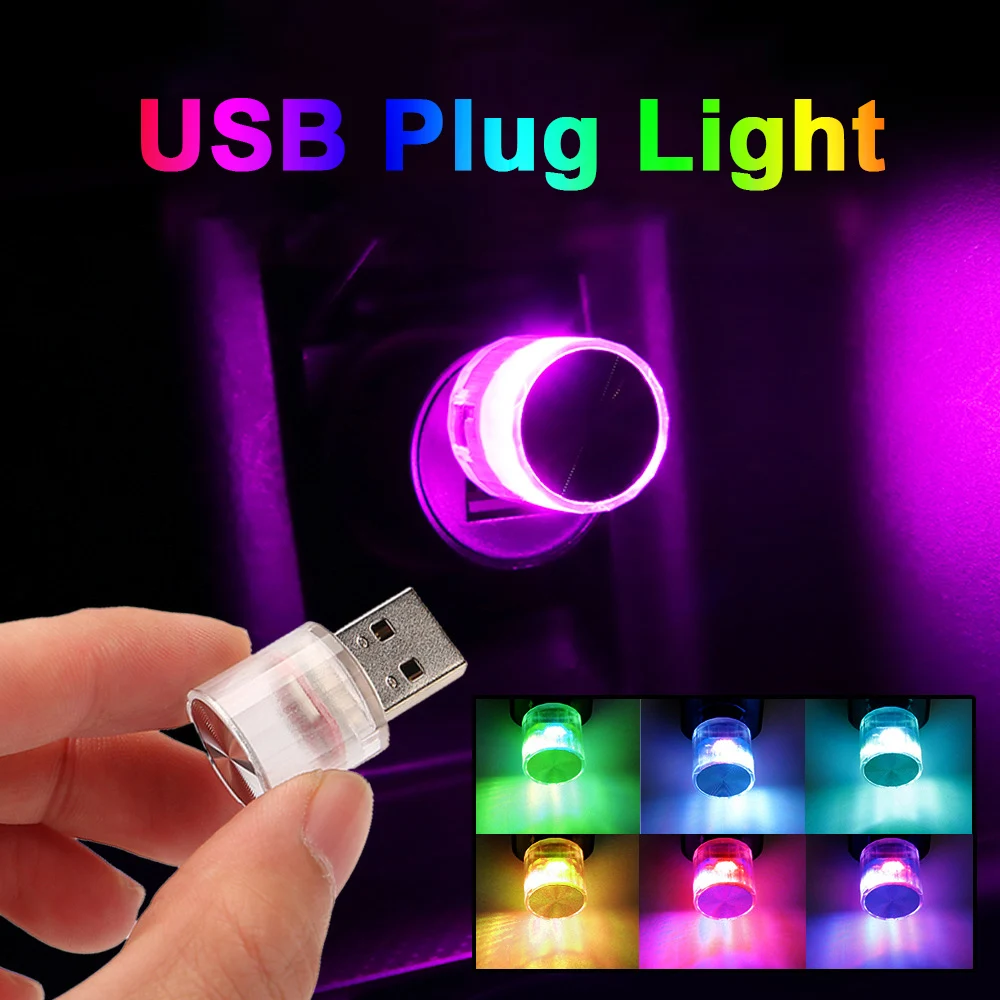 

L30 Car Mini Light USB Plug LED Atmosphere Lights Car Decor Lamp Emergency Lighting PC Mobile Power Auto Interior Night Light