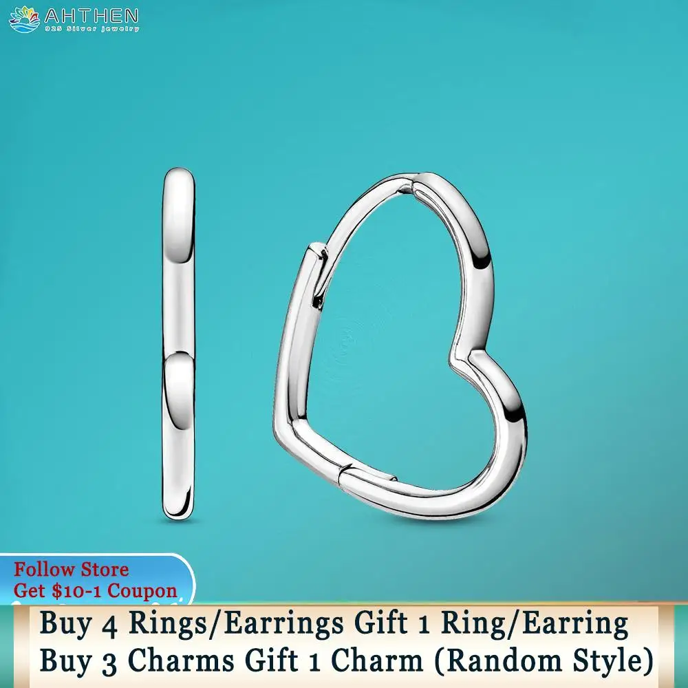 

Ahthen 925 Sterling Silver Stud Earrings Asymmetrical Heart Earrings Cubic Zirconia Statement Stud Earrings Women Earrings
