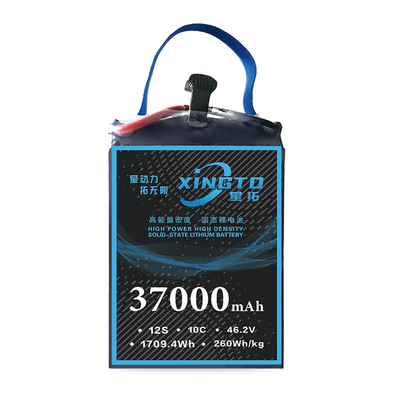 

High Quality Deep Cycle Solid State Battery Pack 46.2v 37000mah 12s 10c 260wh/kg For Drone Uav