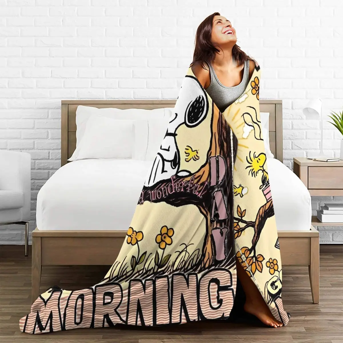 SNOOPY мультфильм Miniso (2)-bayingimg одеяла качественное супер теплое постельное белье