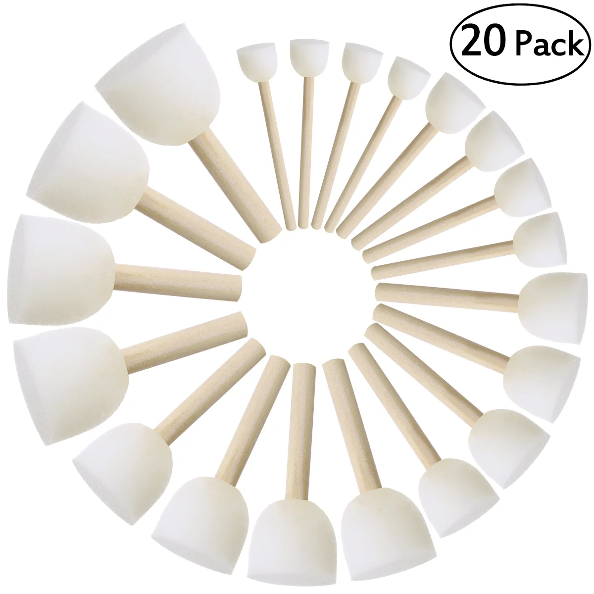 

Sponge Brush Painting Foam Round Sponges Kids Stippler Brushes Toddler Drawing Tools Set Polyfoam Tool Wood Handle Diy Stick