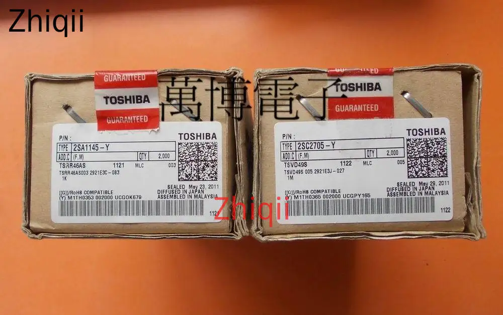 10 лампочек TOSHIBA 2SA1145-Y 2SC2705-Y новый оригинальный A1145 C2705 Y-level TO-92 транзистор 2SA1145 2SC2705