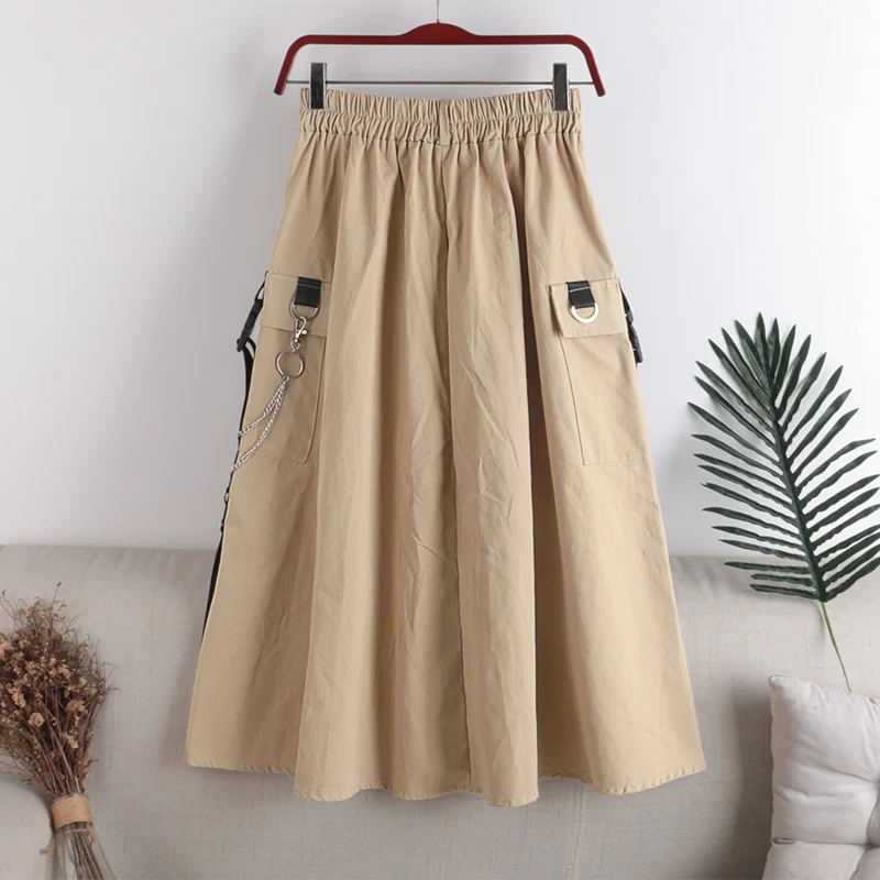 KOLLSEEY Brand Women Fashion Grid Pattern Plaid Cotton A-Line Skirt enlarge
