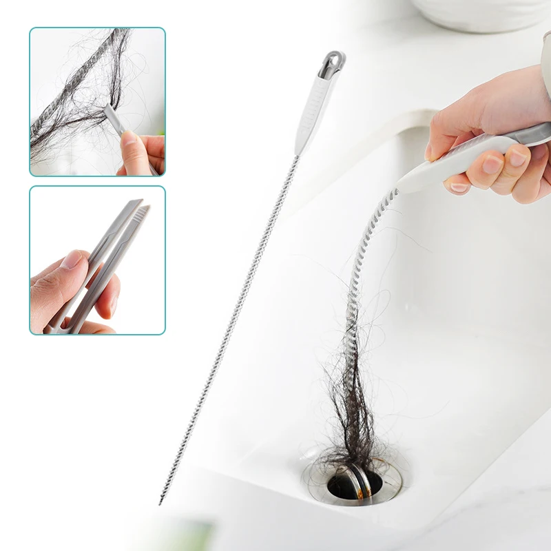 

Pipe Dredging Brush Bathroom Hair Sewer Sink Cleaning Brush Super Long Sewer Sink Cleaning Brush Clog Plug Hole Drain Cleaner
