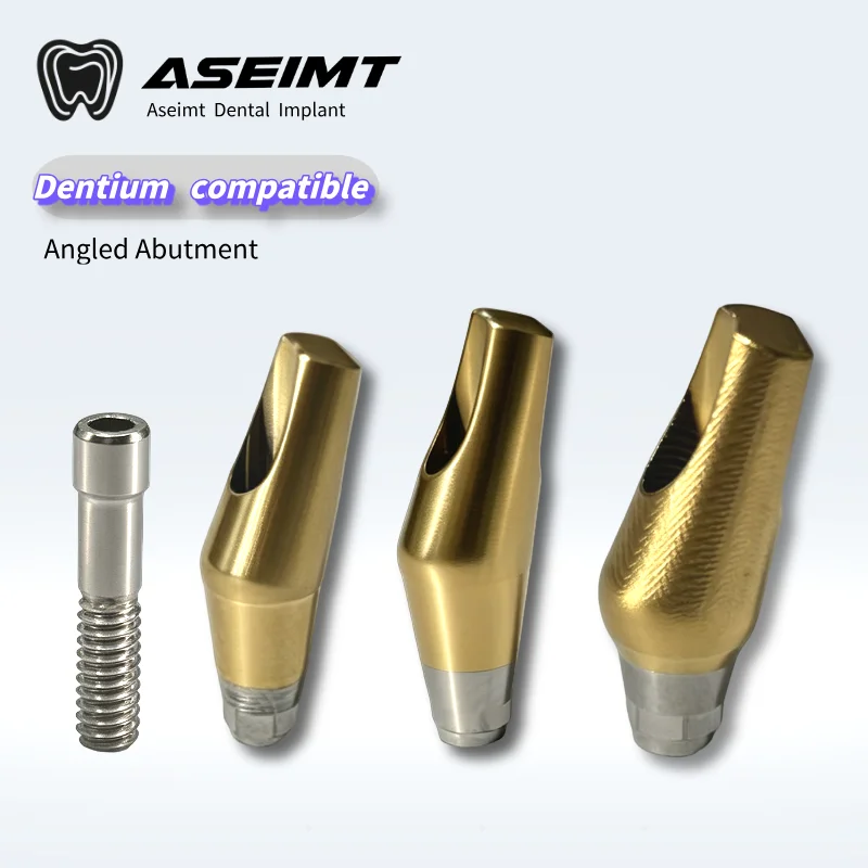 Фото Титановый угловой абатмент Dentium 15 ° /25 °   OEM ODM CAD/CAM Предварительно фрезерованные индивидуальные зубные абатменты: прямые поставки с завода, быстрая отгрузка №1