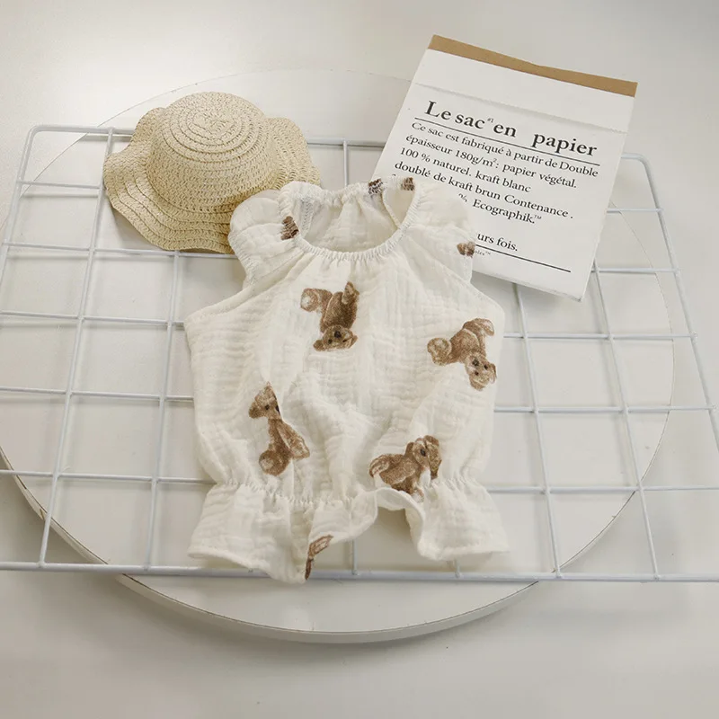 Новинка платье для домашнего питомца с милым медведем летняя одежда в стиле Ins