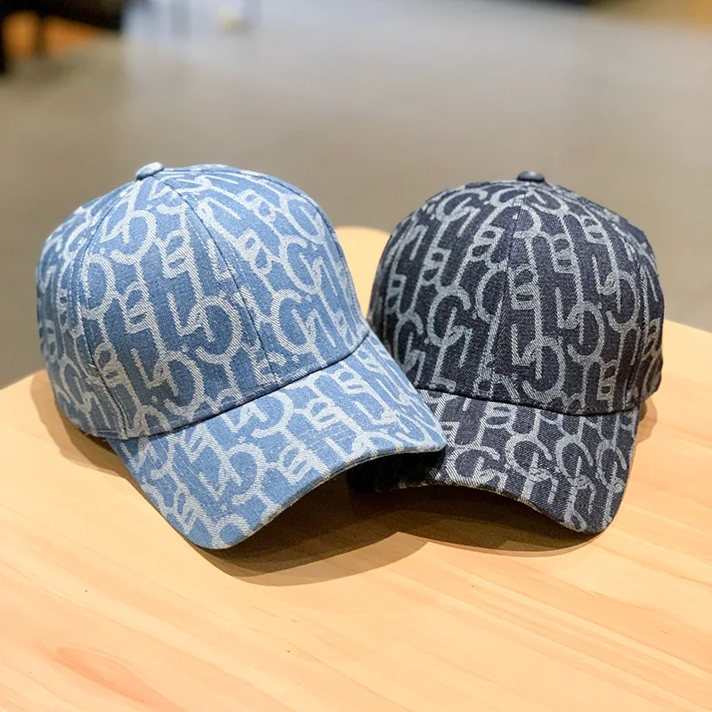 Новая Всесезонная бейсболка Кепка из джинсовой ткани с монограммой и принтом