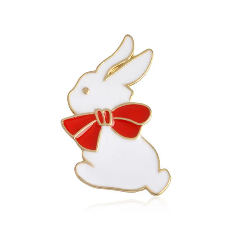

Lovely Rabbit Enamel Pins Charming Rabbit Breast Pins Wrapped Clothes Lapel Badges Cartoon Animal Jewelry for Best Friends