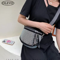 fanny pack for women 2022 luxury designer crossbody bags with rhinestones fashion small womens black shoulder bag