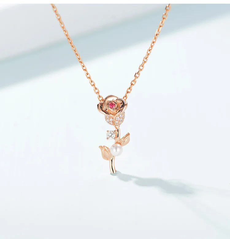 

Solid 14K Rose Gold Color Ruby Jewelry Pendant Necklace for Women Fine Collares Mujer Gemstone 14K Rose Gold Pendants Bizuteria